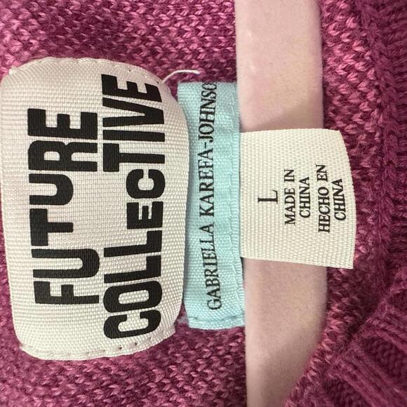 Women’s Future Collective Pink/Purple Check Sweater Size Large - Picture 3 of 4
